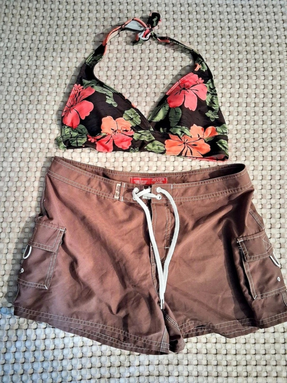 Floral Bikini Set Brown